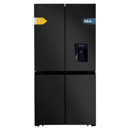 Cecotec 564L Spanish 4-Door French Door Frost Free Refrigerator w/ Water Dispenser | Inverter Plus Compressor, MultiAirFlow, Fast Cooling & Fast Freezing [Bolero Coolmarket 4D 564 Dark E]