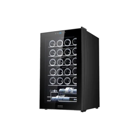 Cecotec 24-Bottle Wine Cooler| 63L Capacity, Black, Compressor, Temperature Adjustable 5-18 °C, Touch Panel [Bolero GrandSommelier 2450]