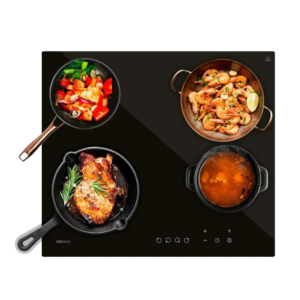 Cecotec 60cm 4 Burner Glass Ceramic Hob| 9 Power Levels, 6000W Maximum Power, Touch Control, Programmable, Residual Heat Indicator [Bolero Squad V 4001]