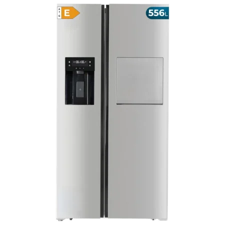 Cecotec 556L Spanish American-style Frost Free Stainless Steel Side by Side Inverter Refrigerator w/ Automatic Water & Ice Dispenser| Water Filter, HomeBar, Screen on the Door, Cool Matrix, Multi AirFlow, Total NoFrost, Inverter Plus Compressor, LED Lighting, Fast Freezing, Fast Cooling, 90º Door Opening [Bolero CoolMarket SBS 556 WID Inox E]