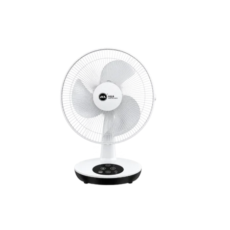 H&A 16'' Rechargeable Oscillating  Fan| 3-Speed Control, LED Night Light, USB for Mobile Charging, Powered by AC Electricity, DC Battery [H&A-215-16]