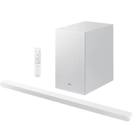 Samsung 320W 3.1ch HW-S701D Ultra Slim Soundbar w/ Wireless Subwoofer | Wireless Dolby Atmos Audio, Q-Symphony, SpaceFit Sound Pro, Adaptive Sound, Game Mode Pro, SmartThings App via Wi-Fi, White [HW-S701D/XA]