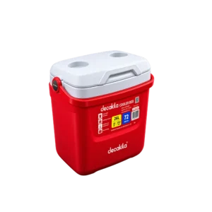 Decakila 26L Portable Cooler Box| PVC Icebox for Drinks Outdoor Travel, Locking Handle Structure, Cup Holder Function, Camping Cooler Bag,  Up to 72hrs (26L) of Cold Retention [KMFG036R]