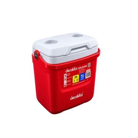 Decakila 26L Portable Cooler Box| Locking Handle Structure, Cup Holder Function, Camping Cooler Bag,  Up to 72hrs (26L) of Cold Retention [KMFG036R]