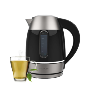 Cecotec 1.7L 2200W Thermosense 400 VisionLight Kettle w/ Digital Display | Cool Touch, Touch Screen, LED Light, 360° Base, 7 Temperature Levels, Stainless Steel/Black [Thermosense 400 VisionLight]