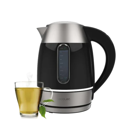 Cecotec 1.7L 2200W Thermosense 400 VisionLight Kettle w/ Digital Display | Cool Touch, Touch Screen, LED Light, 360° Base, 7 Temperature Levels, Stainless Steel/Black [Thermosense 400 VisionLight]