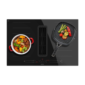 Cecotec Spanish 7400W 2-one FullFlex Glass-ceramic Induction Hob w/ Integrated Extractor Hood | 15 Power Levels with Booster Function, Timer, Residual Heat Indicator, Kid Lock, Automatic Safety Switch-off, 630m³/h Extraction, 3 Extraction Speeds with Booster Function, Automatic Hood Control, Carbon Filters, Touch Slider Control [Bolero Squad IH 4800 FullFlex80]
