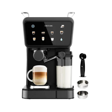 Cecotec 1350W 20-Bar Power Espresso Touch ColdBrew Latte Semi-automatic Coffee Machine| Large 1.5 L Removable Water Tank, Touch Screen, Milk Reservoir. [Power Espresso Touch ColdBrew Latte]