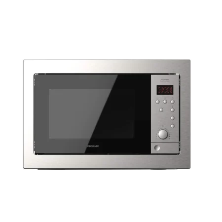 Cecotec 60cm 25L GrandHeat 2500 Built-in Digital Built-in Microwave w/ Grill| 900W across 5 Power Levels, 8 Programs, Quick Start, Steel Black [GrandHeat 2500 Built-in SteelBlack]