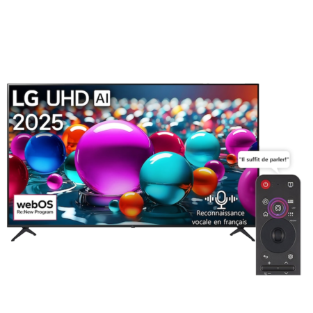 LG 65" UHD AI 4K WebOS25 Smart TV w/ AI Magic remote, 2025| HDR10 Pro, α7 AI Processor Gen8, AI Serch, AI Chatbot, AI Concierge [65UA8500]