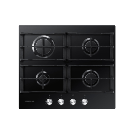 Samsung 60cm 4 Burner Gas Hob| 4 Plate Gas Cooktop, Powerful Heat, Black Glass [NA64D3000AK/UI]