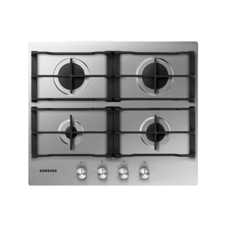 Samsung 60cm 4 Burner Gas Hob| 4 Plate Gas Cooktop, Powerful Heat, Stainless Steel [NA64D3010AS/UI]