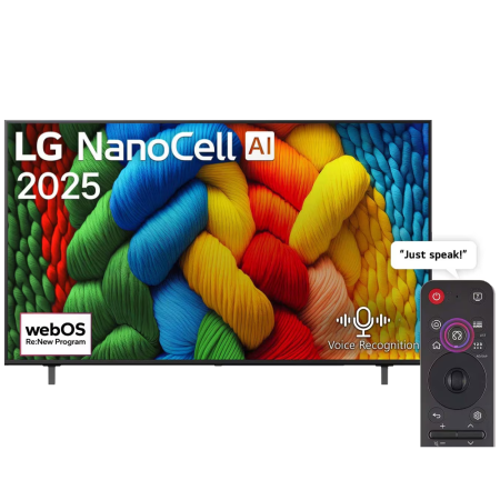 LG 75" NanoCell AI NANO80 4K HDR10 webOS25 Smart TV w/ AI Magic Remote  (2025)| [75NANO80A6A]