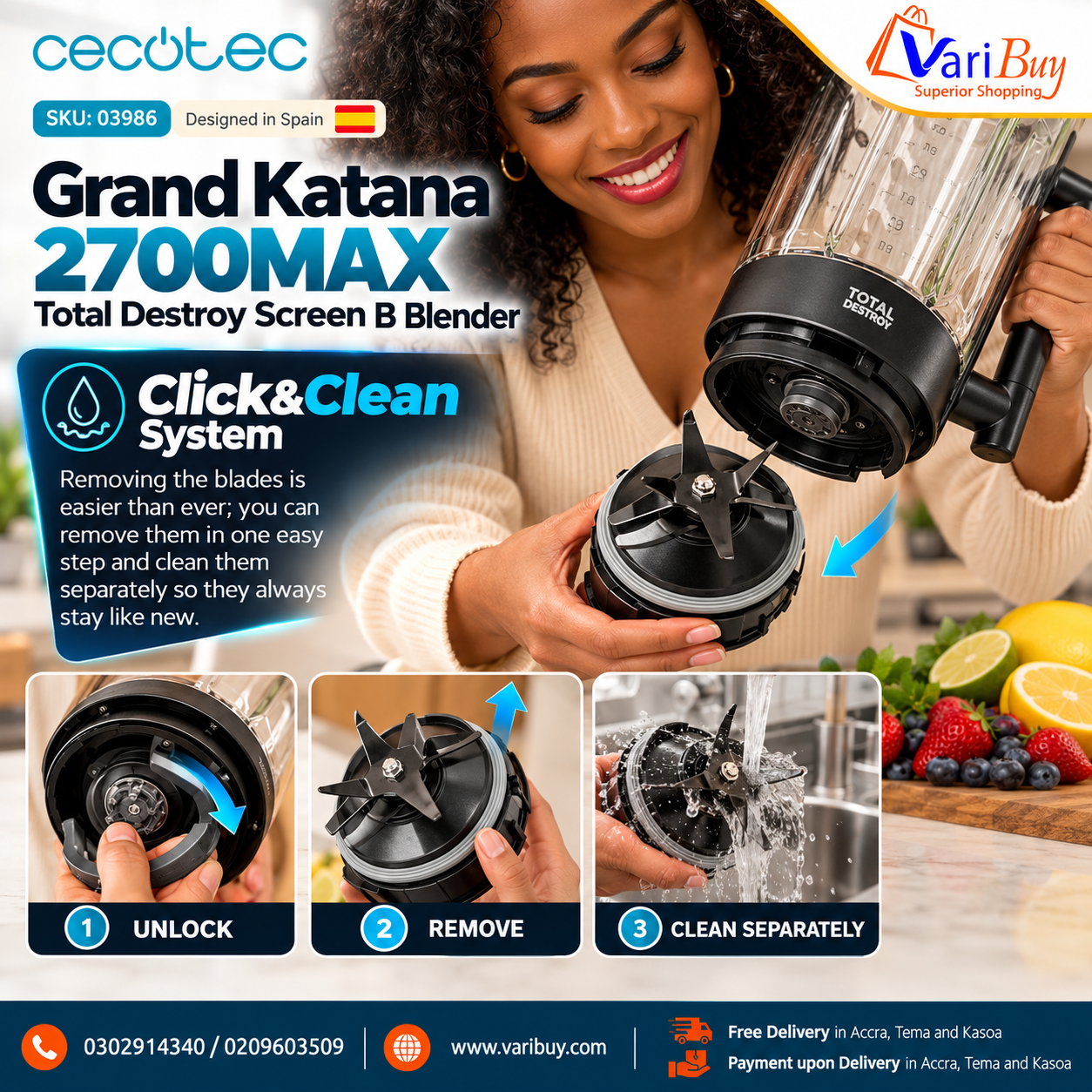 CECOTEC-GRAND-KATANA-2700MAX-TOTAL-DESTROY-W-10-Speed-BLENDER–Click&Clean