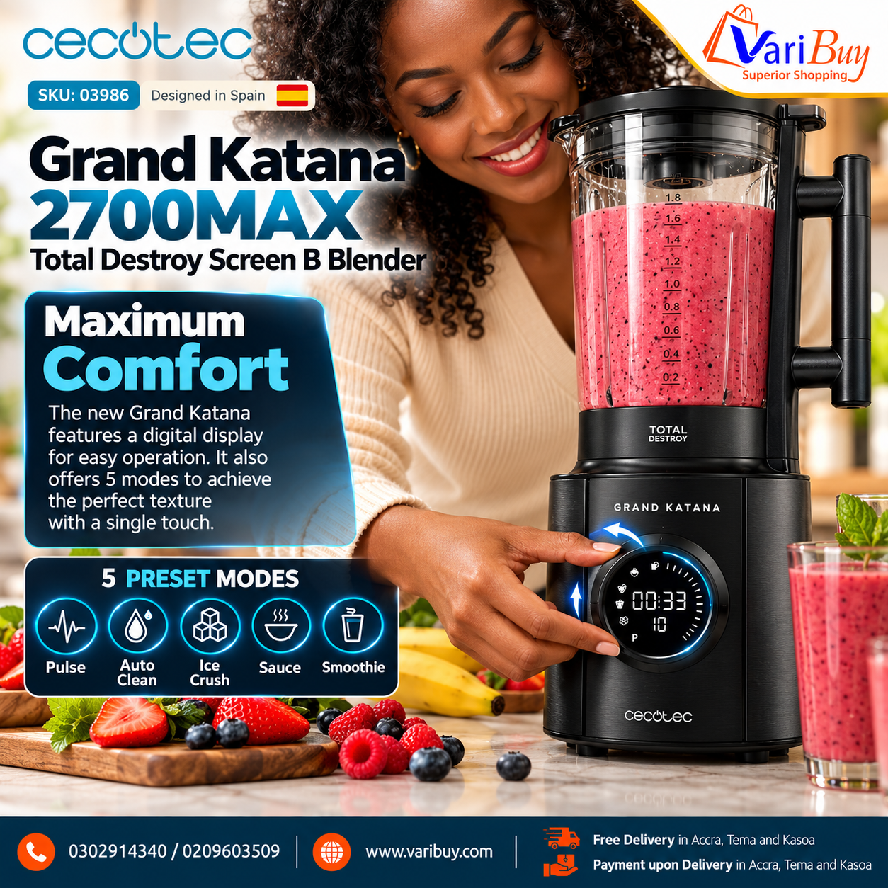 CECOTEC-GRAND-KATANA-2700MAX-TOTAL-DESTROY-W-10-Speed-BLENDER–Maximum Comfort