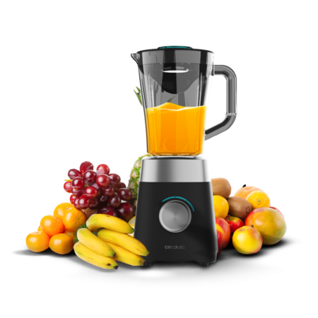 Cecotec 1300W Power Black Titanium 1300MAX B 1300W Blender w/ 1.5L Capacity Jug| 4 Black Titanium Coated Blades, 2 Speeds and Pulse Function [Power Black Titanium 1300MAX B]