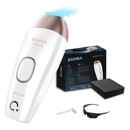 Cecotec Bamba SkinCare IPL Quartz IPL Epilator| SkinCare IPL Quartz Compact IPL w/ Quartz Lamp, 120000 Pulses & Sensor for Skin Tone Detection, IPL Hair Removal Device [SkinCare IPL Quartz]
