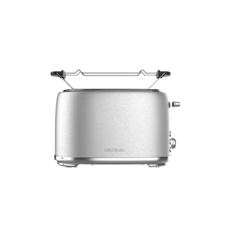 Cecotec 980W 2-Slice Toast&Taste 1000 Retro Double Inox Stainless Steel Vertical Toaster Toaster in Stainless Steel | 6 Adjustable Browning Levels, Cancel Button, Removable Crumb Tray [Toast&Taste 1000 Retro Double Inox]