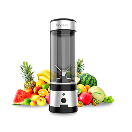 Cecotec 126W WanderlustMix USB Portable Personal Smoothie Blender| Compact Cordless Rechargeable Portable Blender, 400ml Cup, 4 Black Titanium Coated Blades, 15 Uses per Charge [WanderlustMix USB]