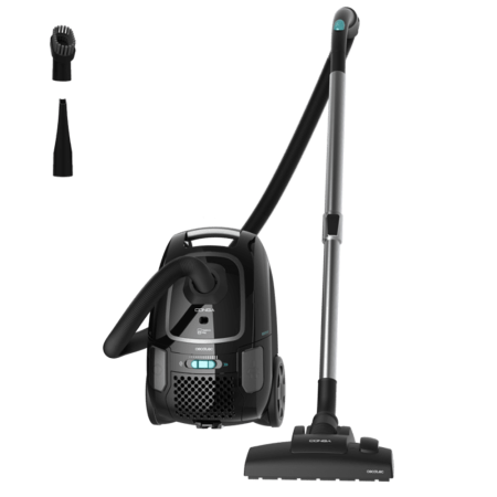 Cecotec 890W Conga Powerbag 4000 XL 4L Bag Sledge Vacuum Cleaner | Includes Bag. High Efficiency Filtration. Telescopic Metal Tube. Furniture and Corner Accessories Included. 7m Operating Radius [Conga Powerbag 4000 XL]