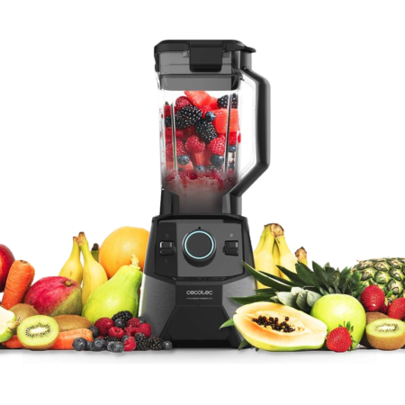 Cecotec 2000W Power Black Titanium 2600MAX Pro Blender w/ Professional 2L Tritan Jug| 8 Black Titanium Coated Blades, Black Titanium Coating, 3 Preset Programs, BPA-Free Square Plastic Jar [Power Black Titanium 2600MAX Pro]